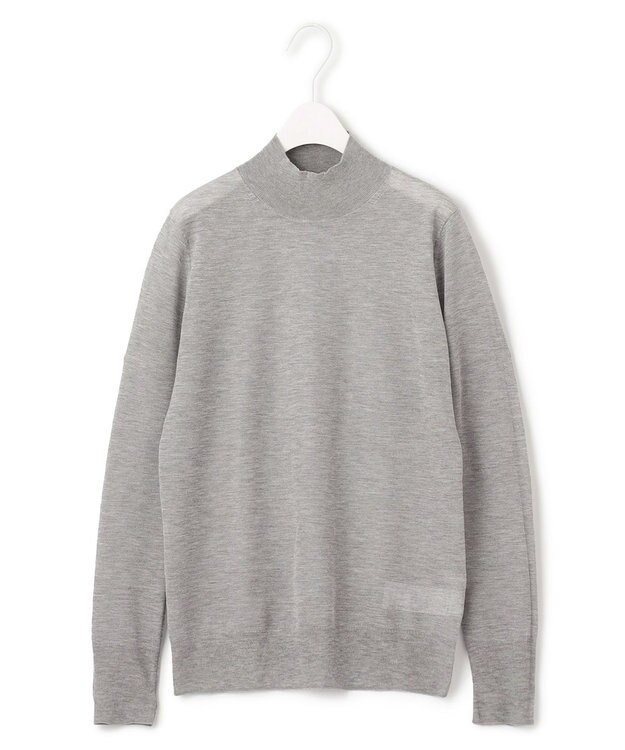 ICB 【洗える】ヴィスコースシアー ハイネックプルオーバー ライトグレー系