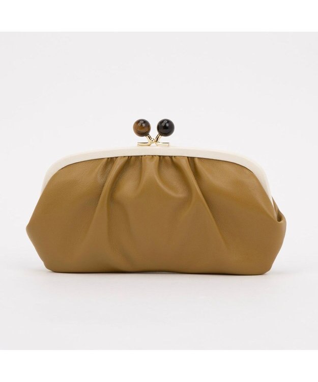 UNBILLION perche ジェムストーンがま口長財布 ミックスマスタード