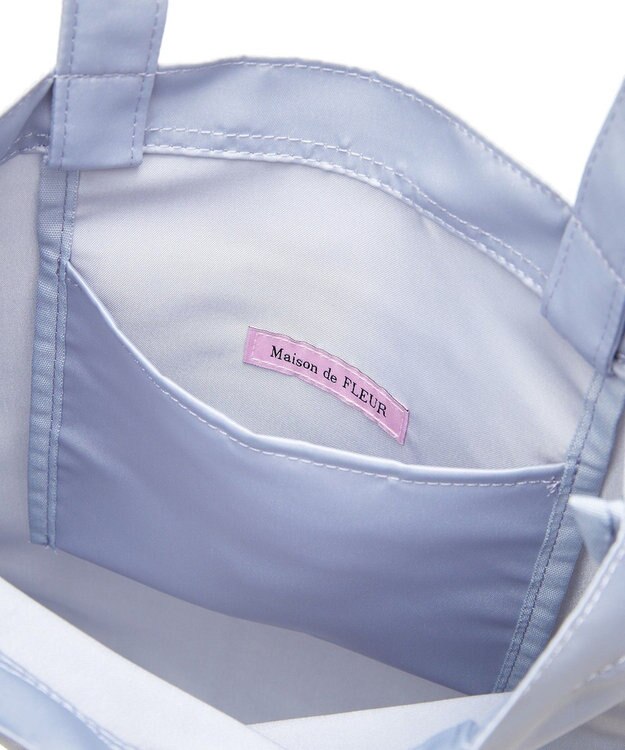 Maison de FLEUR EC限定フリルサテントートバッグ Grayish Blue