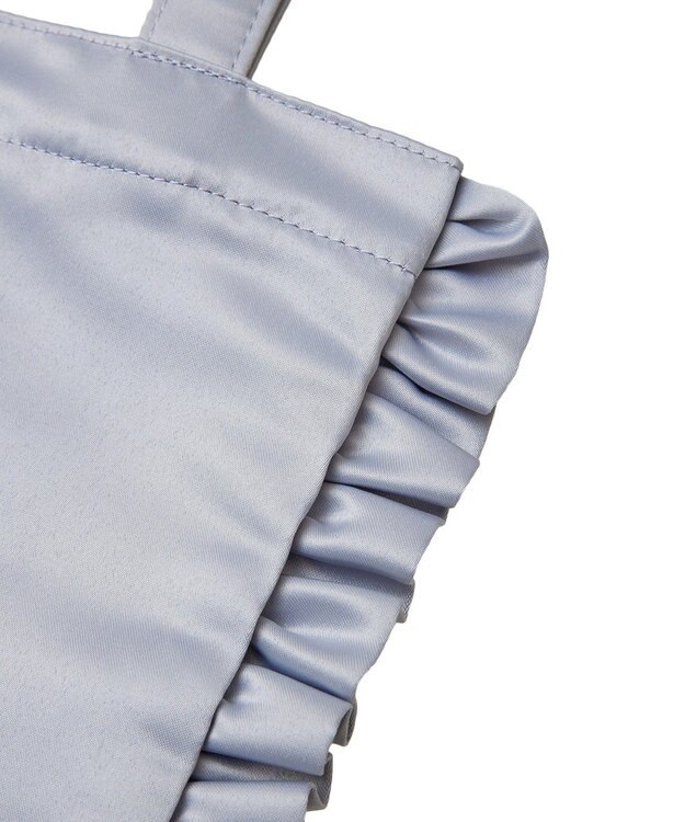 Maison de FLEUR EC限定フリルサテントートバッグ Grayish Blue