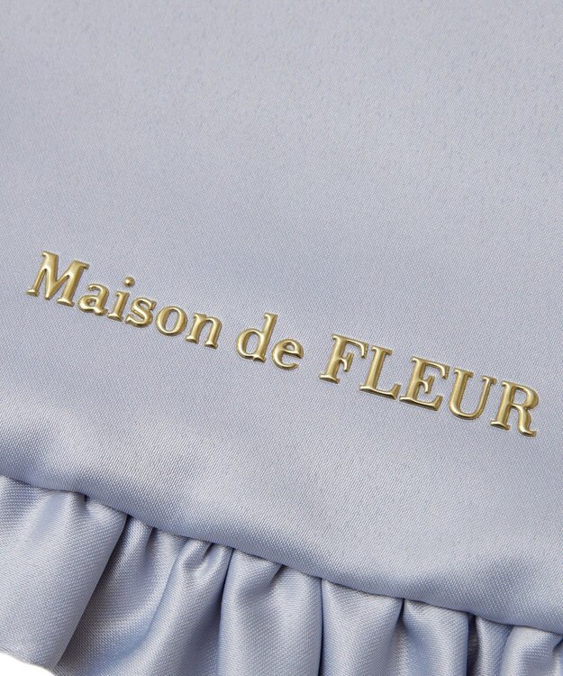 Maison de FLEUR EC限定フリルサテントートバッグ Grayish Blue