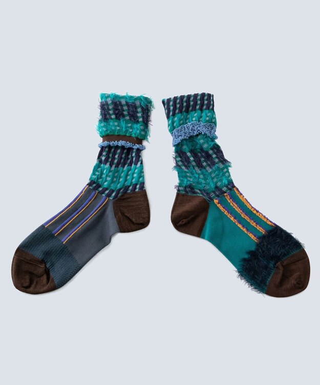 COQ ミケネコテイル リバーシブルファーソックス グリーン