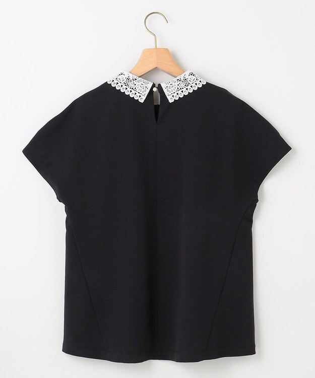 組曲 S 【2WAY】レース襟フレンチテリー カットソー ブラック系