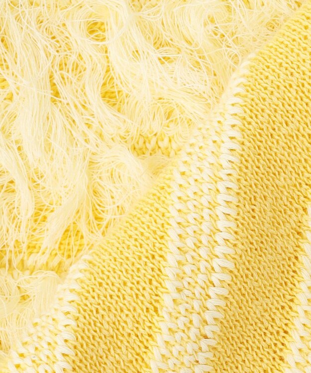 自由区 【カトリエムブーケ】Cardigan tout doux フリンジカーディガン イエロー