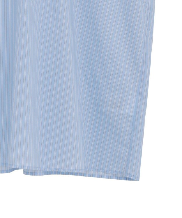 Green Parks ノースリーブストライプフリルブラウス Sax