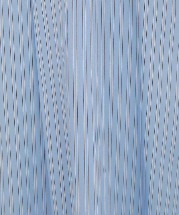 Green Parks ノースリーブストライプフリルブラウス Sax