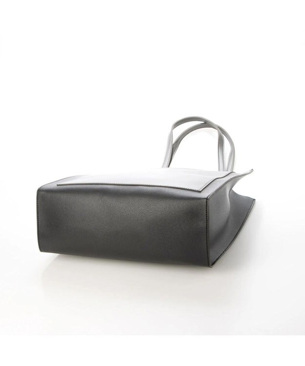 UNBILLION cachecache WEB限定シンセティックレザーフロントポケットトート ブラックグレー