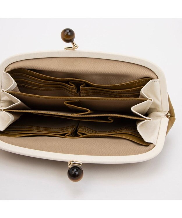 UNBILLION perche ジェムストーンがま口長財布 ミックスマスタード