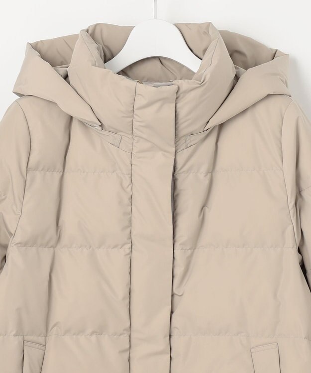 自由区 L 【洗える】マイクロタッサーダウン コート グレージュ