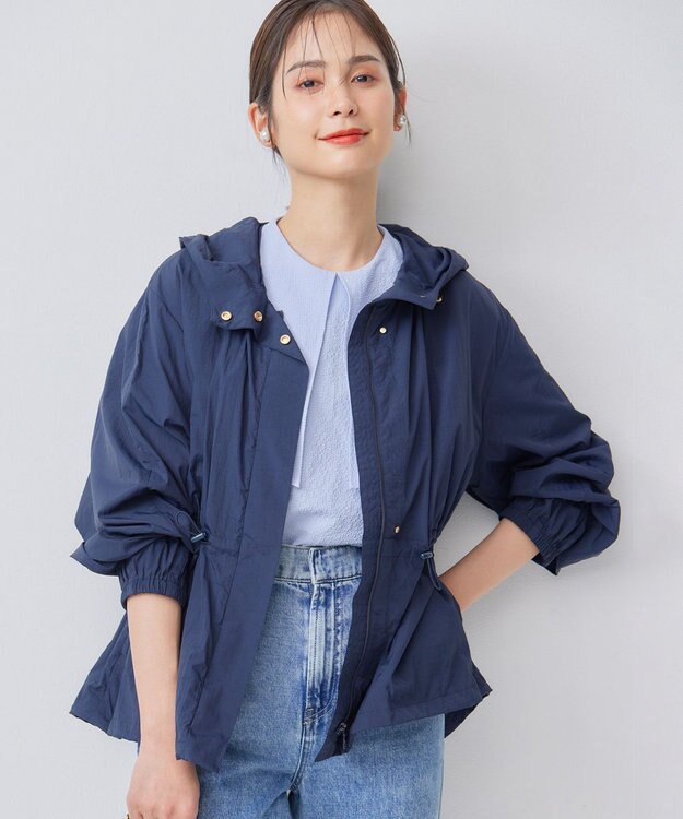 組曲 【撥水・WEB限定】ギャザーフード パッカブルブルゾン ネイビー系