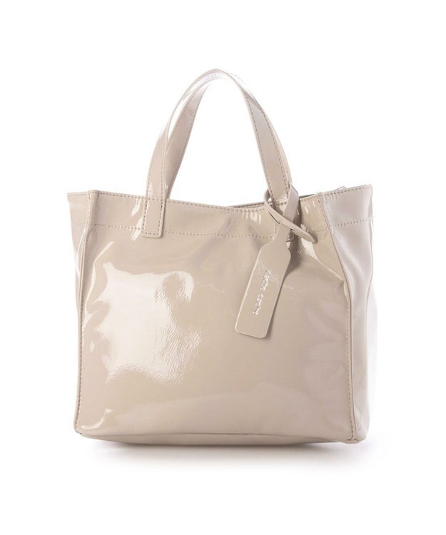 UNBILLION カシュカシュ cachecache / ソフトエナメルスクエア手提げトートS アイボリー