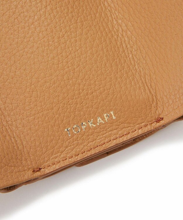 TOPKAPI 【TOPKAPI】gemdrops ジェムドロップ ミニエンボスレザー 天然石 三つ折り 財布 キャメル