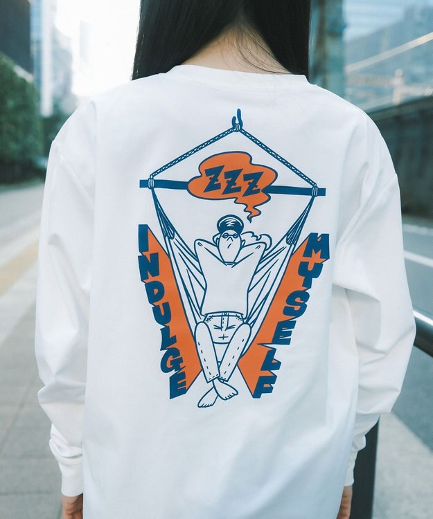 SHARE PARK LADIES 【UNISEX】UVカット アートコラボロングTシャツ〈Hammock〉（S・Mサイズ） ホワイト