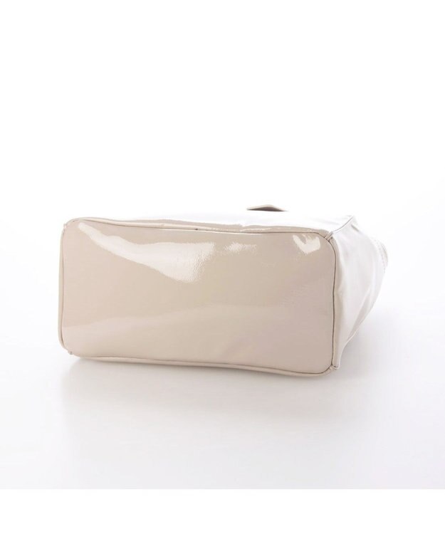 UNBILLION カシュカシュ cachecache / ソフトエナメルスクエア手提げトートS アイボリー