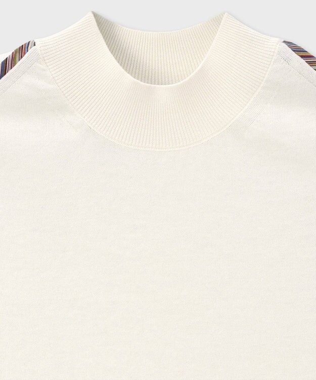 Paul Smith パイピングストライプ ノースリーブ ニット オフホワイト
