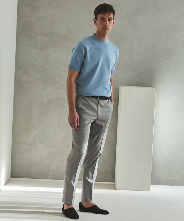 GOTAIRIKU 仕事で着られる綿パン【吸水速乾/ストレッチ/折り目加工】クールマックスコットンパンツ_ノータック（26年モデル） ライトグレー系