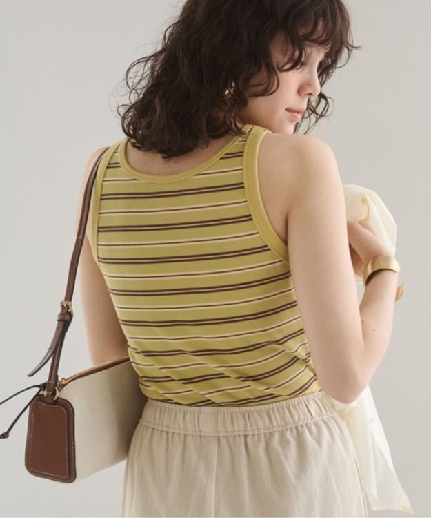 WEGO 【ANGIE VINTAGE】カップ付きマルチボーダータンク グリーンボーダー