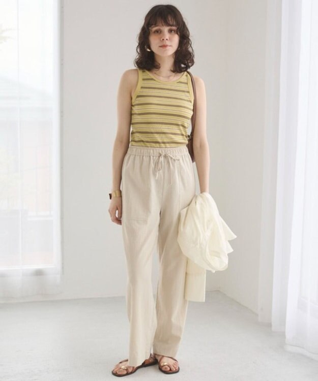 WEGO 【ANGIE VINTAGE】カップ付きマルチボーダータンク グリーンボーダー