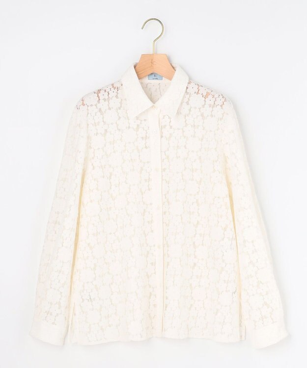 組曲 【先行予約・WEB限定】フラワーラッセルレースシャツライク ブラウス ホワイト系