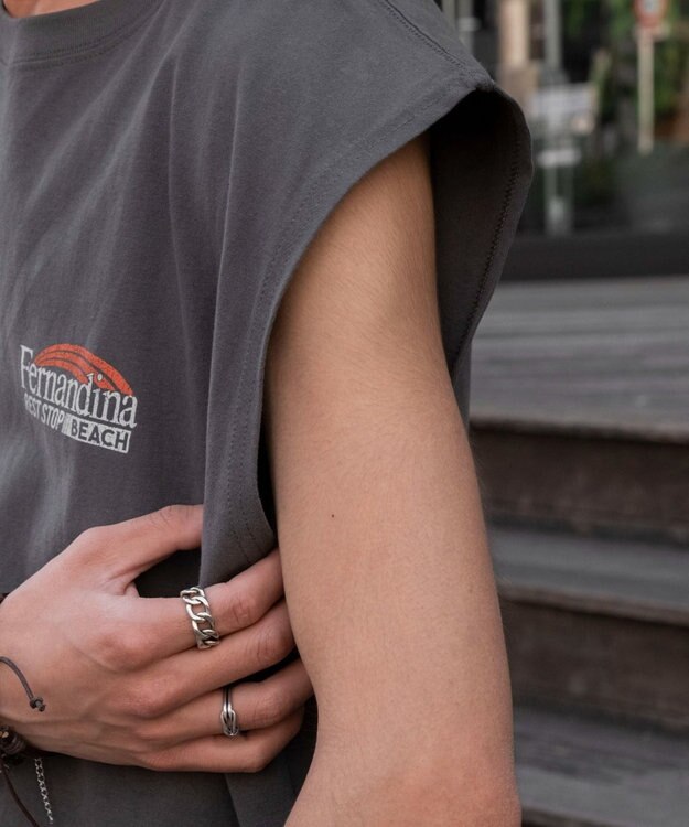 WEGO 【ユニセックス着用ITEM/MLサイズ展開】ヴィンテージライクグラフィックノースリーブ 柄4