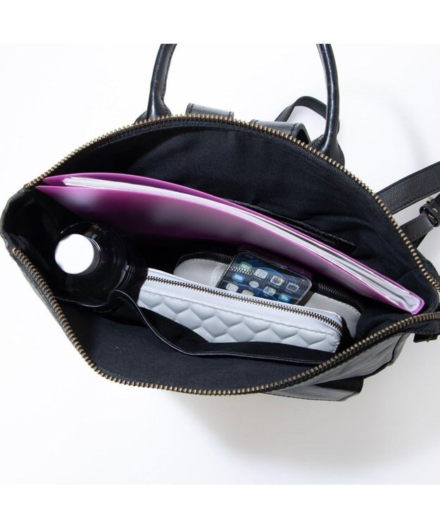 UNBILLION ピークスピーク PEAKS PEAK / 牛革レザーメッシュA4リュック ブラック