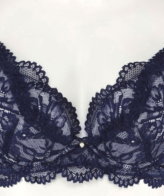 San-ai Resort（三愛水着楽園） 【WEB限定】【northerly bra 楽ちんフィットシリーズU字】 フリルレースブラショーツセット B～Fカップ 【northerly】 ネイビー