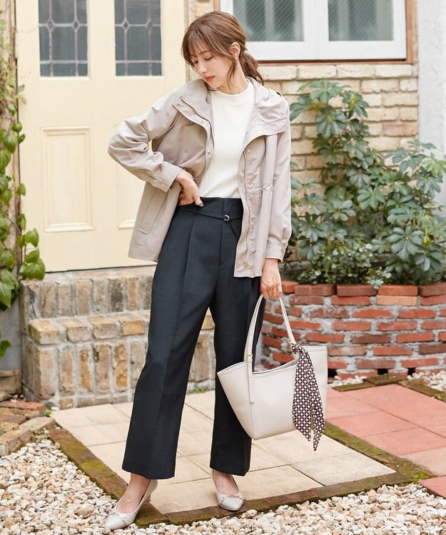 ANY SIS 【セットアップ対応】リネンライク ワイドパンツ ネイビー