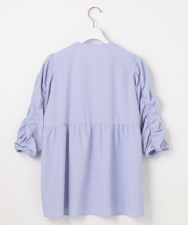 ANY SIS 【洗える】ギャザースリーブ ブラウス ライトブルー