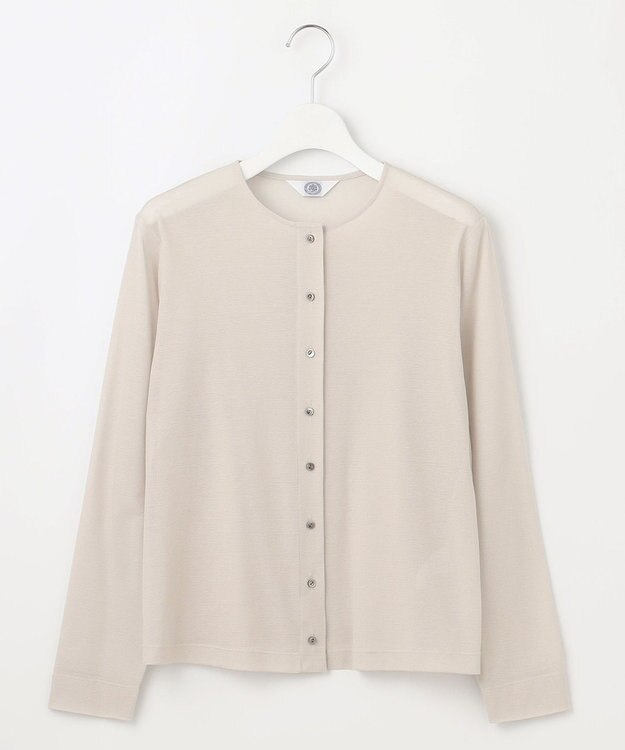 J.PRESS LADIES L シアータックフライス カーディガン ライトグレー系