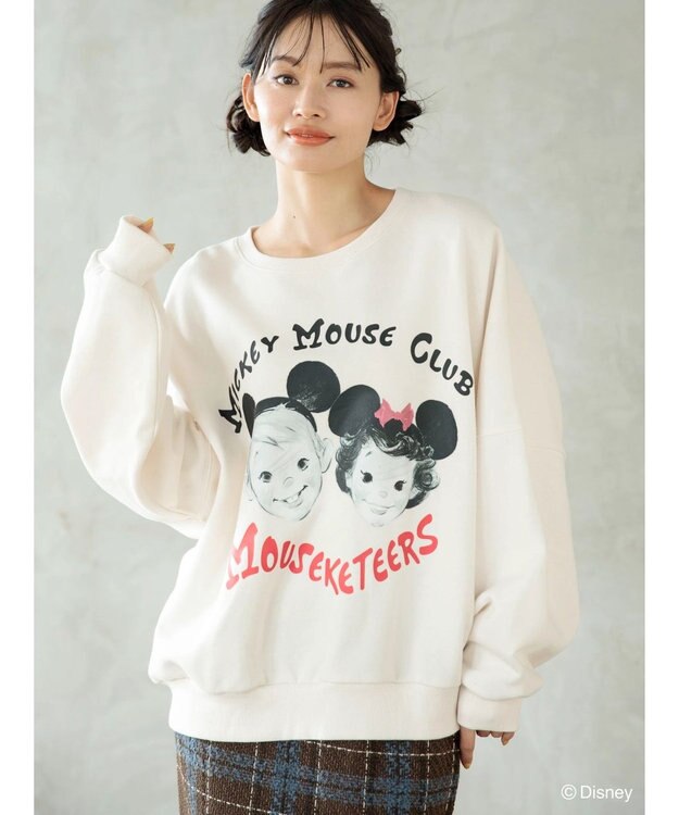 Green Parks ミッキーマウス・クラブ／フェイス裏起毛プルオーバー Light Beige