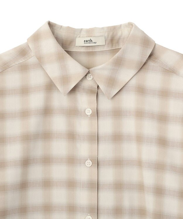 earth music&ecology 適ON レースヘムシャツ Off White