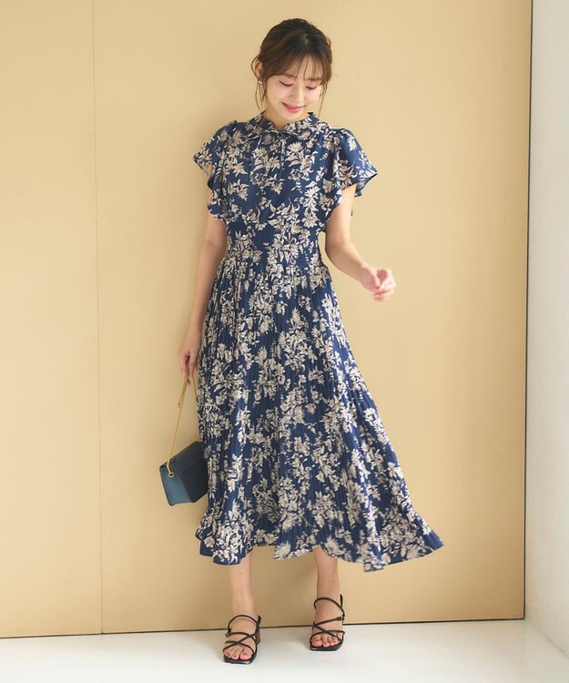 Feroux 【大好評につき新色・追加決定！】ウエストシャーリングデシン ワンピース ネイビー系1