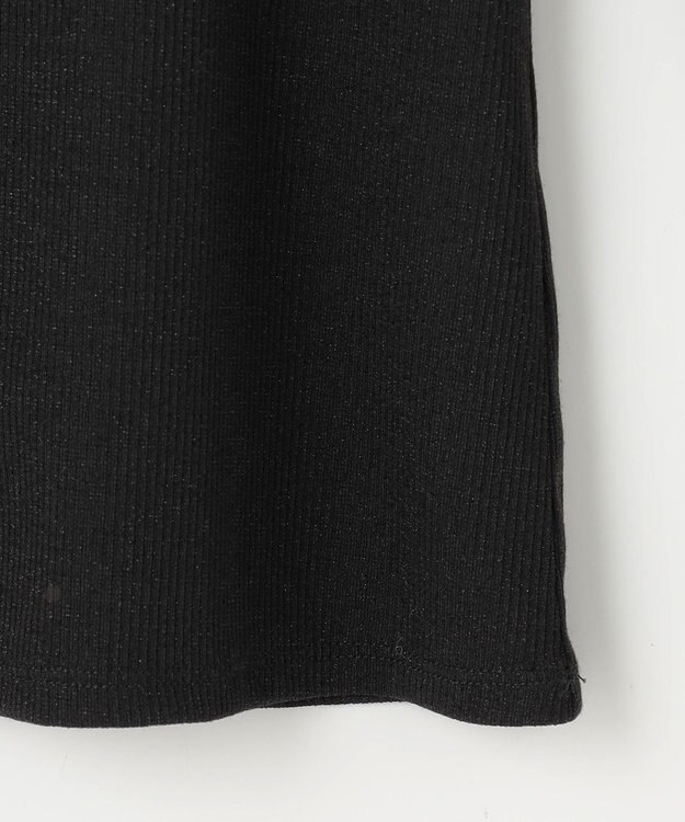 組曲 S ラメシアーリブタートル カットソー ブラック系