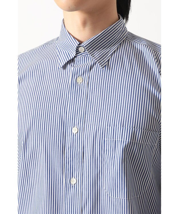 DAKS コットン ストライプシャツ ブルー