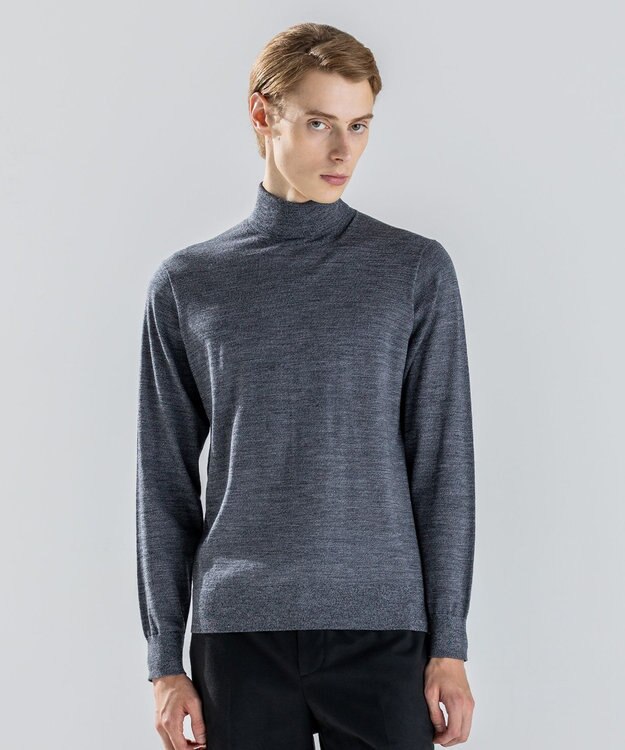 JOSEPH HOMME ウォッシャブルメリノ　タートルネックニット ライトグレー系