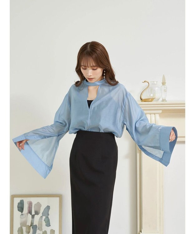 earth music&ecology マルチウェイシアーシャツ Sax