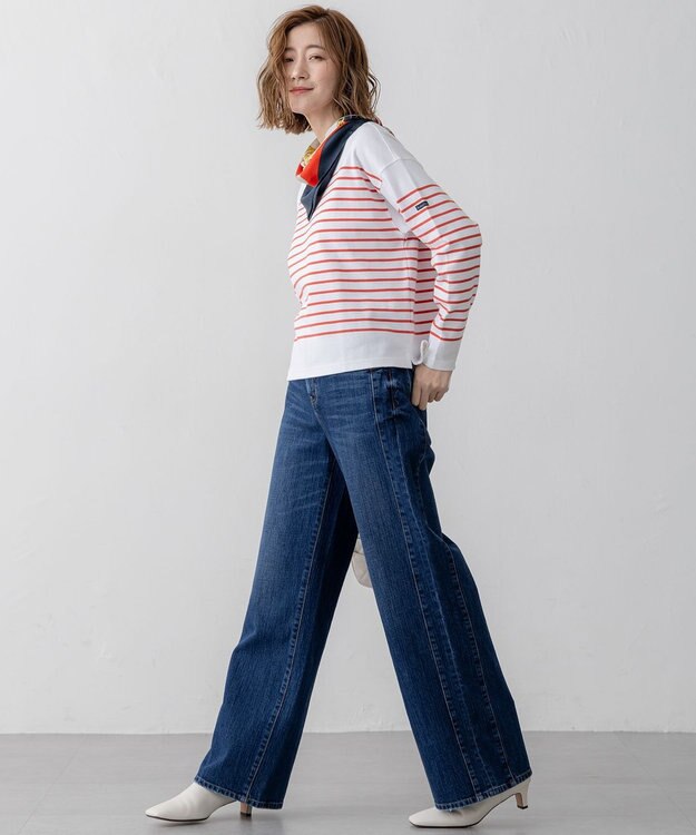 23区 【RED CARD TOKYO×23区/VERY3月号掲載】デニム ライン ワイドパンツ ミッドブルー系