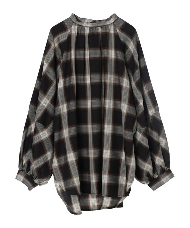 AMERICAN HOLIC ＳＥＴ　ボリュームスリーブシャツ＋ニットベスト Check Black