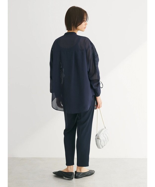 Green Parks きれいシルエットパンツ（とろみテーパード） Dark Navy