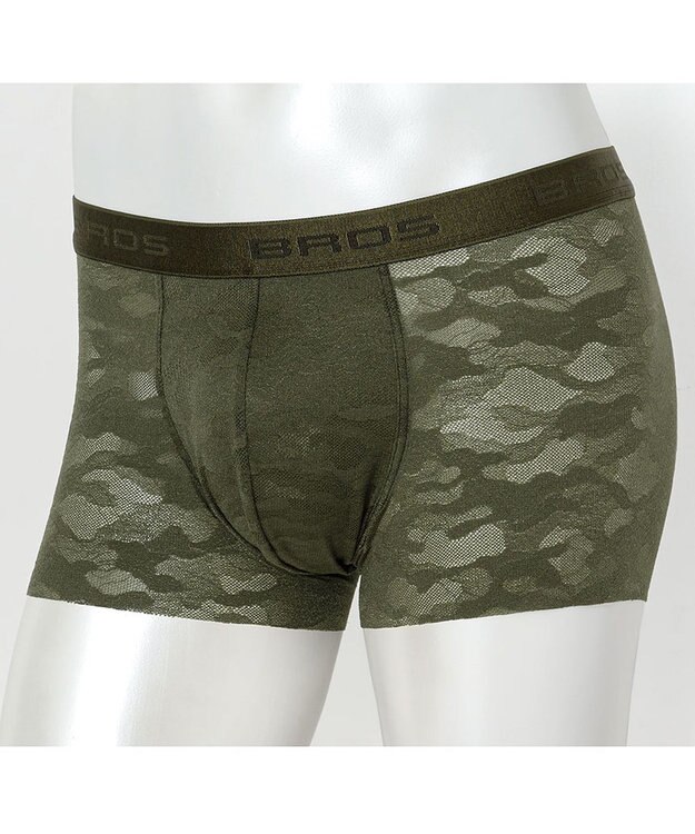 WACOAL MEN ボクサーパンツ 「レースボクサー」 通気性 フロント快適グラマラス 前閉じ GT3340 /ブロス バイ ワコールメン オリーブ