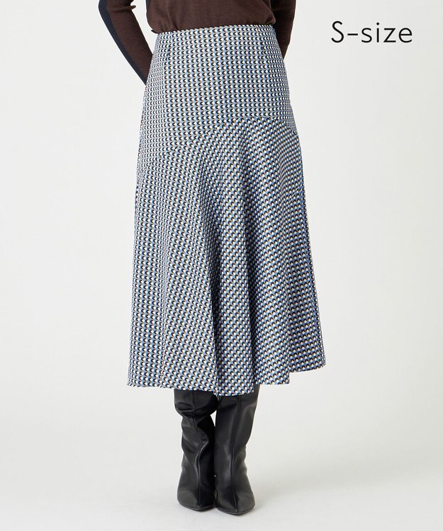 BEIGE， 【S-size】MABILLON / フレアスカート Sax x Brown