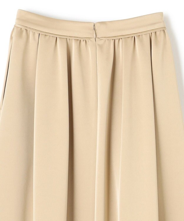 uncrave シャイニーダブルサテン フレアスカート ゴールドベージュ