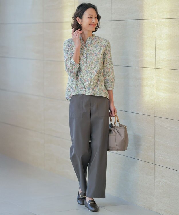 J.PRESS LADIES L 【WEB限定カラーあり】TC ライトタンブラー ベイカー パンツ スレート系