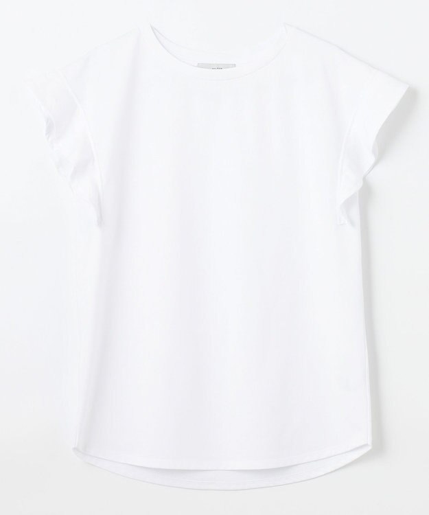 ANY 【2SET/洗濯機可】フリルスリーブTシャツ×シャーリングキャミワンピースセット ブラックベース