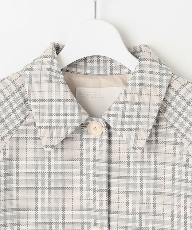 自由区 S 【洗える】オルタネートチェック コート ベージュ