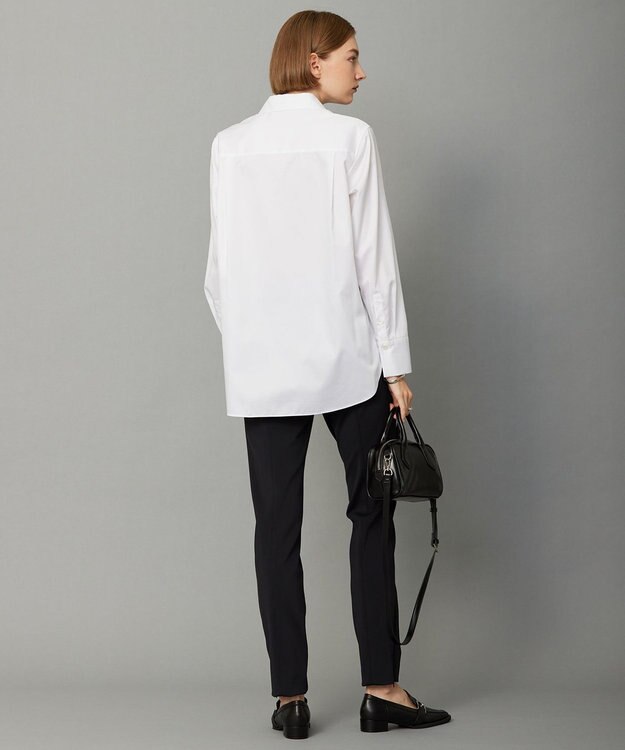 ICB 【洗える】 コットンサテンシャーティング シャツ オフホワイト系