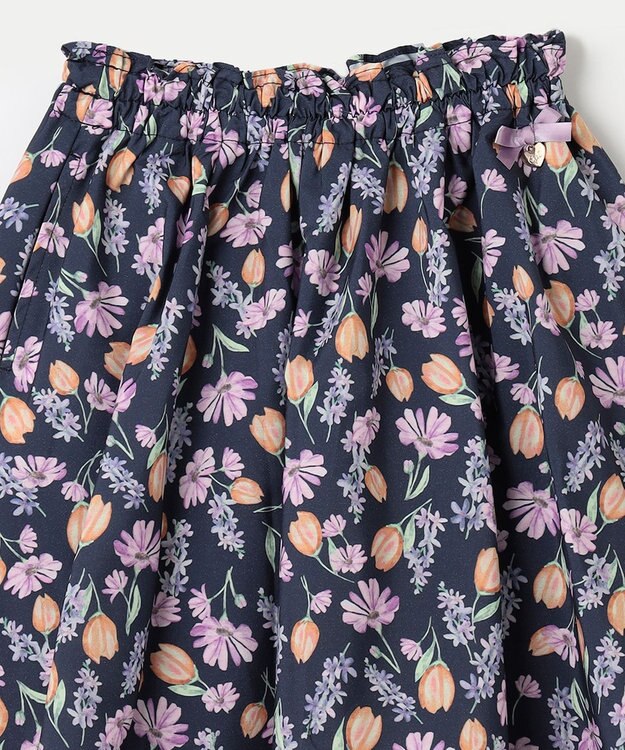 ANY KIDS 花柄 スカパン ネイビー系花柄