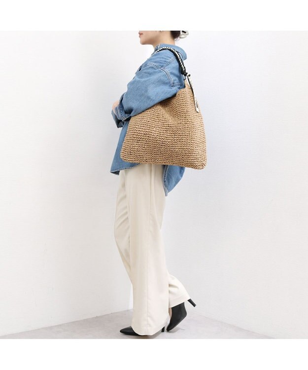 UNBILLION カシュカシュ cachecache / パラコードハンドルクロッシェトート カゴバッグ キャメル