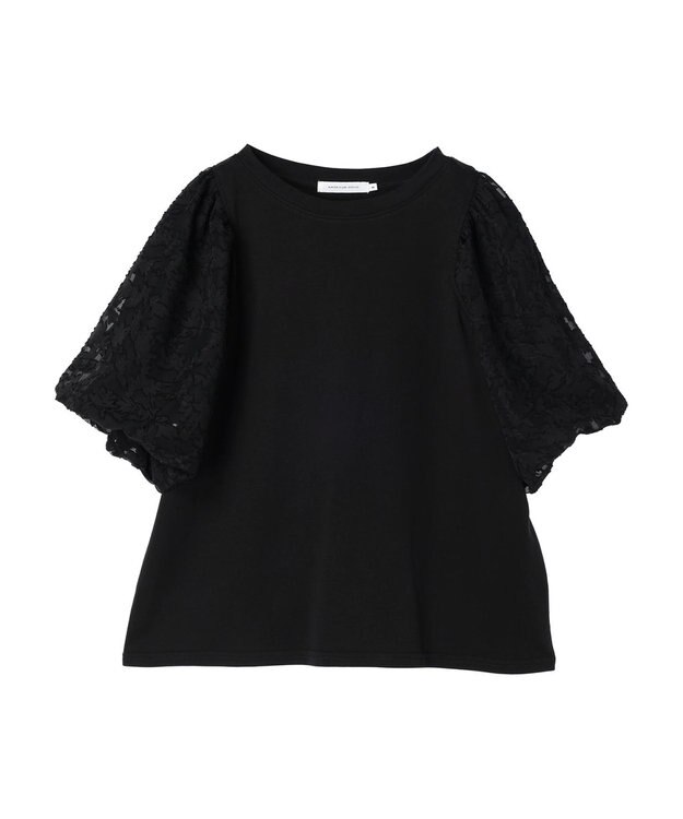 AMERICAN HOLIC ジャガードスリーブカットプルオーバー Black