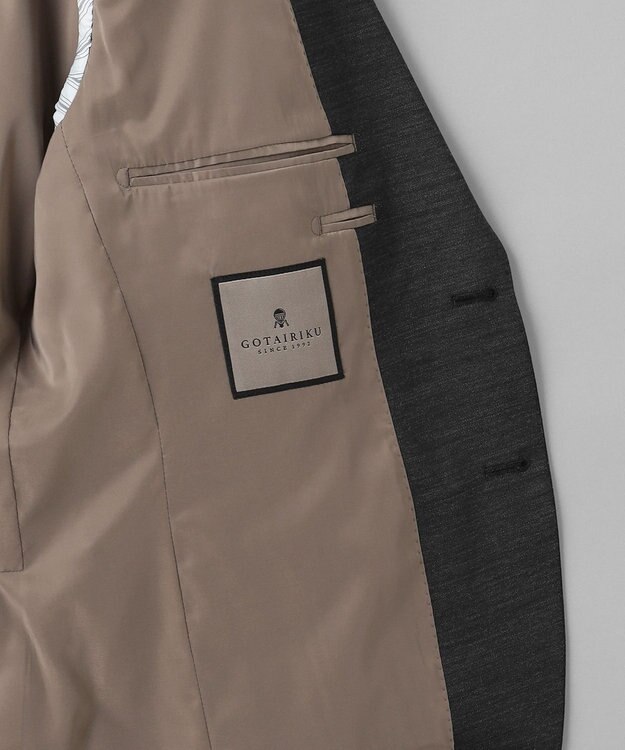 GOTAIRIKU セットアップ対応【洗える/ストレッチ/シワになりにくい】ウォッシャブルジャージー セットアップジャケット グレー系